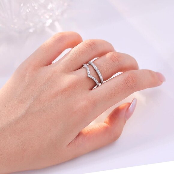 Wedding Band,925 Sterling Silver  Engagement Rings for Women - Picture 7 of 9